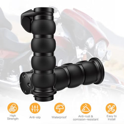 Motorcycle Hand Grips 1 Inch 25MM Handlebar Grip Throttle Non-Slip Universal Compatible with Harley Davidson Dyna Sportster 883 Road King Electra Glide Street Glide - color: Black-A