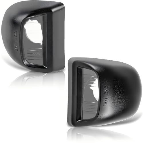 LED License Plate Lights Housing Black Tag Light Housing Assembly | Compatible with Chevy Silverado GMC Sierra 1500 2500 3500 Yukon XL Suburban Tahoe Avalanche for Cadillac, Pack of 2 - color: Black