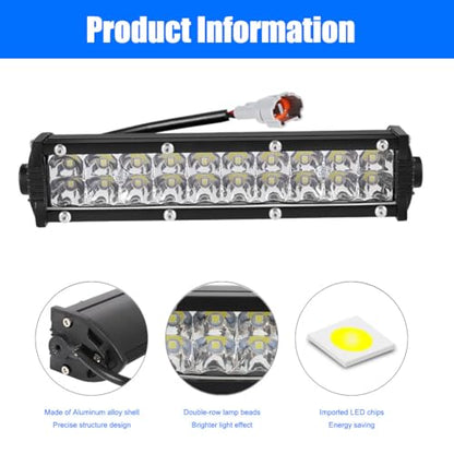 Headlight LED Light Bar Kit USB Switch for CRF110 KLX110 TTR110 YZ250F Motocross 60W LED Light for Most 7/8" Handlebars Motorcycle ATV 4 Wheel Dirt Pit Bike Off-Road Wiring Harness Headlight Assembly - color: ON/OFF+USB Switch