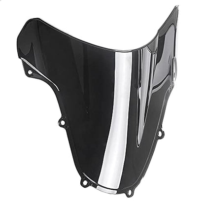 ABS Plastic Double Bubble Windshield Windscreen Compatible for Suzuki GSX-R1000 2003 2004 03 04 GSXR 1000 (Black) - color: Black