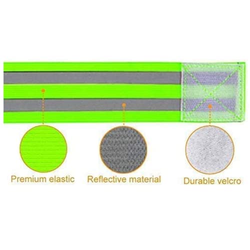 Tailgator Reflective Bicycle Safety Band (2 Pack)| High Visibility, Dual Reflective Armband, Ankle Strap for Men or Women | Increases Cycling Safety by Improving Visibility up to 200 Times - color: Green