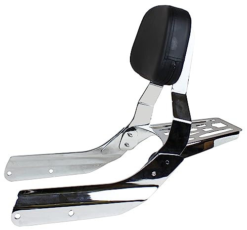 YHMOTO Passenger Sissybar Backrest with Luggage Rack Fits for Honda VTX 1300 1800 N/R/S Models 2002-2008 (Chrome) - size: Chrome