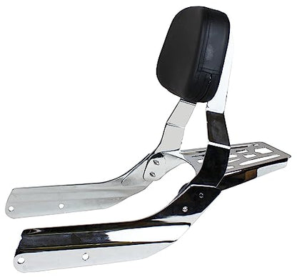 YHMOTO Passenger Sissybar Backrest with Luggage Rack Fits for Honda VTX 1300 1800 N/R/S Models 2002-2008 (Chrome) - size: Chrome