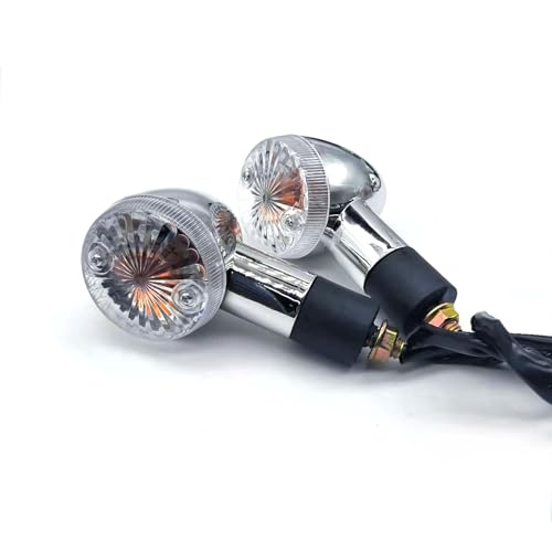 4pcs Universal Motorcycle Turn Signals Front Rear Turn Signal Blinker Light Compatible with Yamaha Motorcycle Bike Cruiser Bobber Chopper Shadow Honda Harley Kawasaki Suzuki (White) - color: White