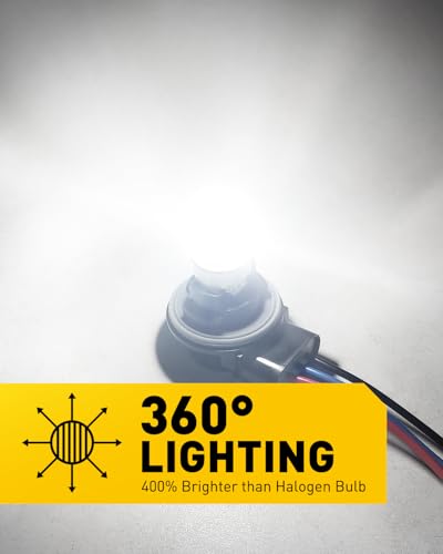 AUXITO 7443 LED Bulb White, Reverse Light 7440 7441 7444 T20 Super Bright for Backup Light Tail DRL Brake Signal Parking Lights Daytime Running Light Modules, Pack of 2 - color: White, size: 7440/7443