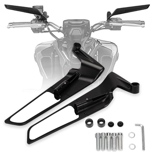 XINGWU Motorcycle Mirrors Adjustable Rotating Rear View Mirror Stealth Wind Wing Side Mirror for Z400 Z650 Z900 1290 Super Duke R Evo ABS 390 Duke Street Bike (Normal) - size: Normal