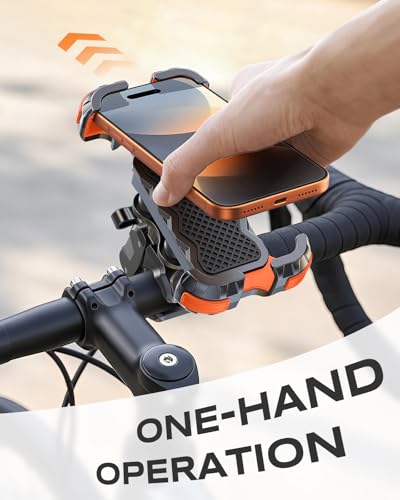 Zewdov 2026 Anti-Shake Motorcycle Phone Mount Holder with Vibration Dampener & Quick Install Clamp, Strong Grip & Anti-Drop Bike Phone Holder for Bicycle/ATV/Scooter, Fits for iPhone/Samsung 4.7-6.8" - style: With Vibration Dampener