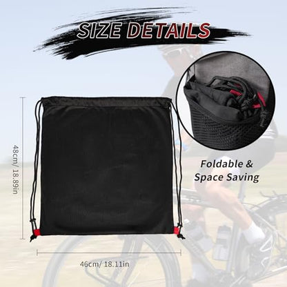 Motorcycle Helmet Bag, Drawstring Helmet Storage Bag Large Capacity For Ski Snowmobile Bicycle Welding Sports Riding Dirt Bike Motocross Cycling ATV UTV Helmet Lightweight (Black)