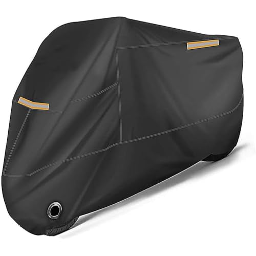 Motorcycle Cover for Honda CRF230F 2003-2025, Heavy Duty Waterproof Oxford Cloth with Elastic Hem and Reflective Strips, All-Weather Protection,Black & Orange 3-XXXL - 104″ × 41″ × 49″ - color: Xxxl - 104″ × 41″ × 49″, size: Black & Orange 3