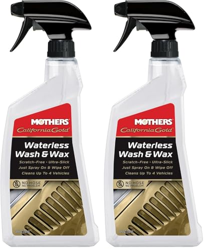 Mothers 05644 California Gold Waterless Wash and Wax, 24 fl. oz. (Pack of 2) - size: 24 Fl Oz (Pack of 2)