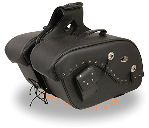 Cruiser Style Studded Throw Over Saddlebag w/Gun Holster Fits Most All Harley Davidson Bikes - "See Picture For How To Size Details"