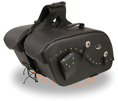 Medium Studded Cruiser Style Throw Over Saddlebag w/Gun Holster Fits Most All Harley Davidson Bikes - "See Picture For How To Size Details"