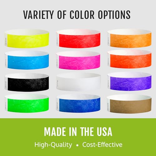 1,000 WristCo Cranberry Tyvek Wristbands for Events - Comfortable Tear Resistant Paper Bracelets ID Wrist Bands for Concerts Festivals Admission Party Identification - color: Cranberry