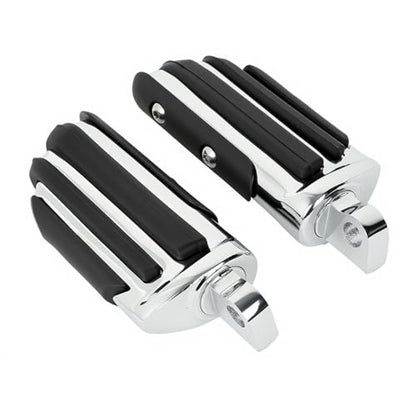 Motorcycle Footpegs 10mm Pilot Male Mount Style Footrests Fits for Harley Touring FLST Softail Dyna Sporster, Chrome#4 - color: Chrome#4