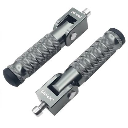Universal Motorcycle Bicycle Folding Passenger Foot Pegs M8 Rearsets Rear Set Footrests Footpeg Foot Rest Peg Pedals For Bike Install Hole 8mm (Titanium) - color: Titanium
