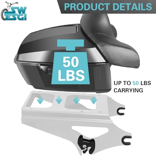 Detachable Two Up Tour Trunk Mounting 09-13 2-Up Tour Trunk Mounting Rack Compatible Harley Davidson Touring Street Glide Road King Road Glide Electra Glide (2009-2013 Rack Chrome) - color: 2009-2013 Rack Chrome