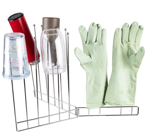 Kitchen Glove Holder, Bottle Drying Rack, Stainless Steel Dish Glove Holder,Baby Bottle Dryer Rack,Plastic Bag Drying Rack,Dishwasher Glove Drying Rack