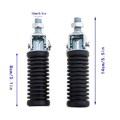 Pair Of Motorcycle Folding Pillion Footrests Foot Pegs Rear Foot Peg Pedal 10mm Thread Aluminum Left & Right