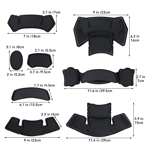 Tactical Helmet Pads - Universal Replacement Internal Memory Foam Pad Inserts for ACH, MICH, EXF Helmets - color: 2nd-Black