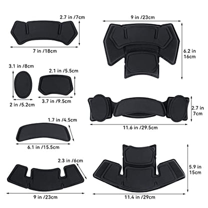 Tactical Helmet Pads - Universal Replacement Internal Memory Foam Pad Inserts for ACH, MICH, EXF Helmets - color: 2nd-Black