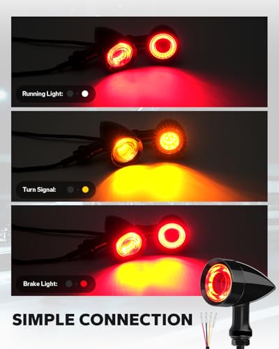 Motorcycle Bullet 48 LEDs Rear Turn Signal Light SMD Blinker Indicator Fit for Honda Yamaha Suzuki Kawasaki Harley (Black, Rear Turn Light) - color: Black（Rear Light）