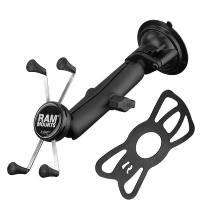 RAM MOUNTS X-Grip Large Windshield Phone Mount – Twist-Lock Suction Cup with Long Arm (RAM-B-166-C-UN10U) - style: Long Arm