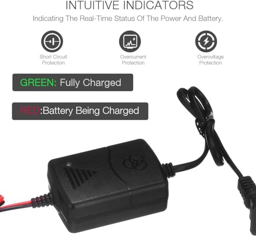 Car Battery Charger 12V 1A Battery Charger Maintainer Trickle Charger for Boats Motorcycles ATVs Riding Mowers & Car Truck SUV RV 1Pcs (2)