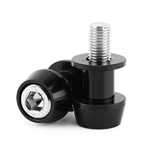 Aramox Motorcycle Swing Arm Spools, 8/10mm CNC Aluminum Alloy Stand Screw, Black Spool Sliders for Enhanced Stability - color: Black, size: 10MM