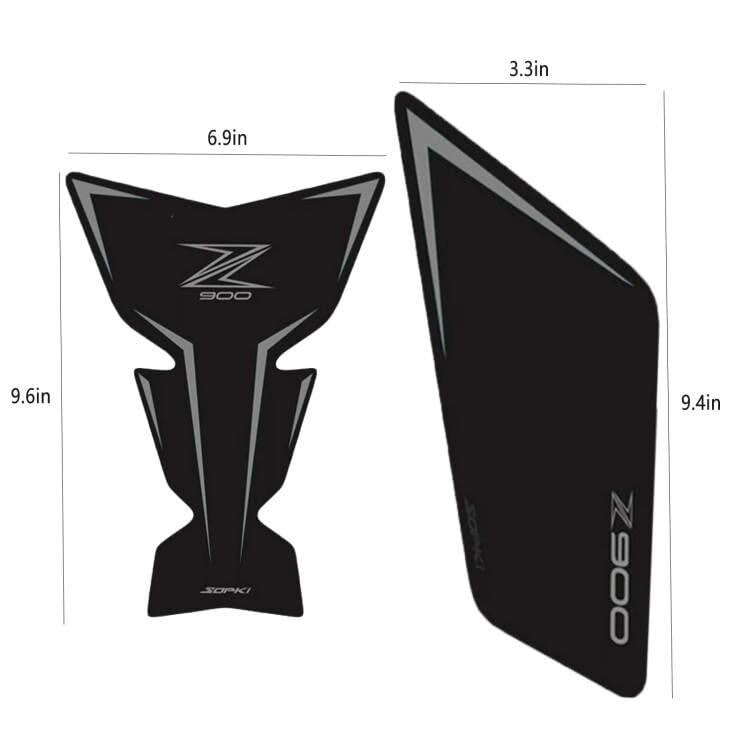 TZMAPU Compatible Kawasaki Z900 GasTank Pad,Motorcycle Tank Protector, Non-Slip Fuel Tank Stickers Kit Rubber Protective Pads (Black)