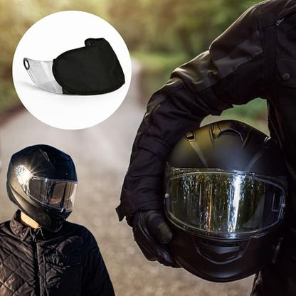 1 Pcs Motorcycle Helmet Visor Bags Sleeve for Storing and Carrying, Sturdy Scratch Resistant Face Shield Storage Case with Soft Fleece Lining, Lightweight Protective Pouch, Black