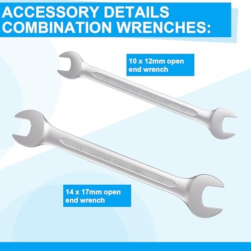 15 Pcs Motocross Tool Kit for Japanese Motorcycles Terrain Vehicles Snowmobiles Include Combination Wrench, Hexagonal Bit, Bits, Sleeve, Screwdriver, Drive T-handle Driver, Drive Adapter