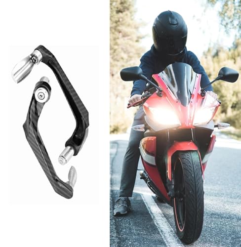 Motorcycle Lever Guards, 7/8 Inch Aluminum Alloy Brake & Clutch Protector, Universal Fit for Dirt Bike & Street Motorcycle, Off-Road Riders, Heavy-Duty Handlebar Guard (Silver)