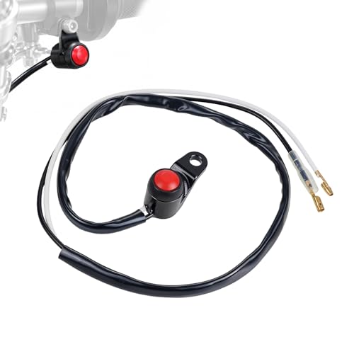 JFG RACING Motorcycle Engine Stop Kill Switch,M4-M6 Universal Handlebar Kill Switch for KLX110/TTR110/TW200/CRF250L/DRZ400SM Dirt Pit Bike MX Motocross Supermoto Racing ATV Quad-Black - color: Black, size: Small