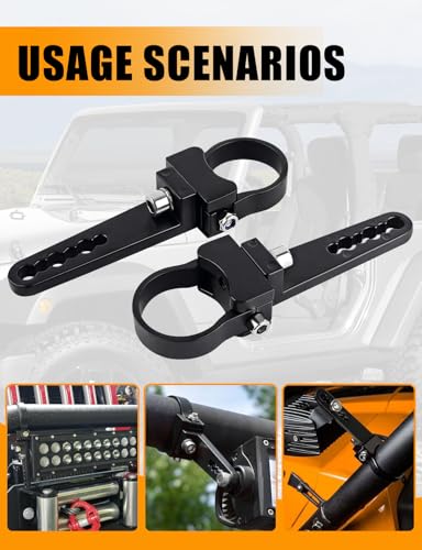 Tube Clamps Mounting Brackets ADTOPI 2’’ Bull Bar Roll Cage Light Bar Mounts for LED Bar Work Lamps Fog Lamps Off Road Lights Fit for UTV ATV Offroad Truck, 2pcs … - size: 2 Inch