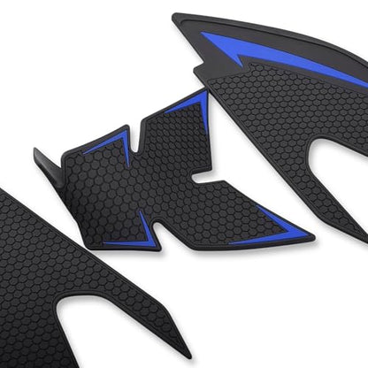 Motorcycle Non-Slip Rubber Gas Tank Pads with Knee Grips - 4-Piece Traction Side Protectors (for Yamaha Vehicle) YZF-R25 YZF-R3 (2019-2025) Fuel Tank Pad (Blue) - color: Blue