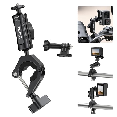 ULANZI Goquick Bicycle Bracket for Action Camera 360°Motorcycle Camera Mount for Bike Holder Handlebar Mount w Adpter for Hero Action Cameras Φ8~35mm