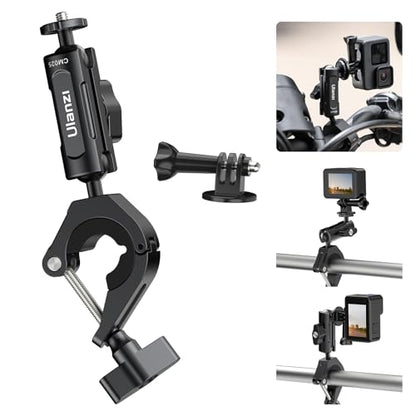 ULANZI Goquick Bicycle Bracket for Action Camera 360°Motorcycle Camera Mount for Bike Holder Handlebar Mount w Adpter for Hero Action Cameras Φ8~35mm
