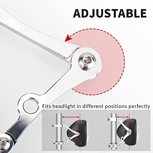 Motorcycle Headlight Mount Bracket Universal | CNC Aluminium Clamp for 39-41mm Fork Tubes, Sturdy Turn Signal Holder, Modified Replacement Part, Silver