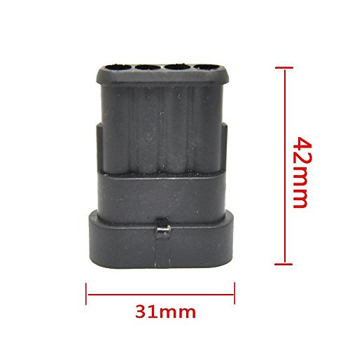 MUYI 10 Kit 4 Pin Way Waterproof Electrical Connector 1.5mm Series Terminals Water Resistend - style: 4pin connector(10 sets)