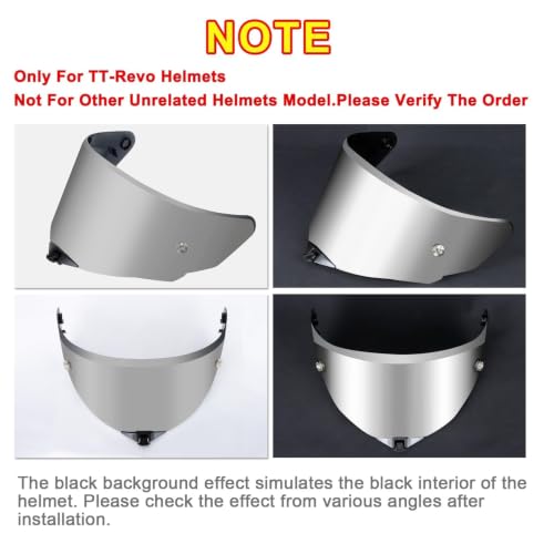 PSLER TT-Revo Visor - TT Revo Helmet Tinted Visor Face Shield Replacement for TT-Revo,Silver - color: Silver