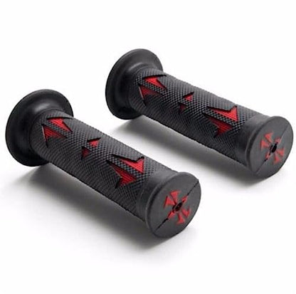 HTTMT- (7/8" BOTH SIDE) Universal ATVs & PWC Rubber Comfort Grips- [Red] Compatible with 7/8" BOTH SIDE Motorcycle Hand Grips - color: Red