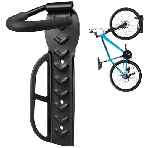 DkOvn 1/2/4 Pack Bike Rack Garage Wall Mount, Wall Mount Bike Rack with Screws, Holds Up to 66lb for Indoor Storage - color: 1 Pack Black