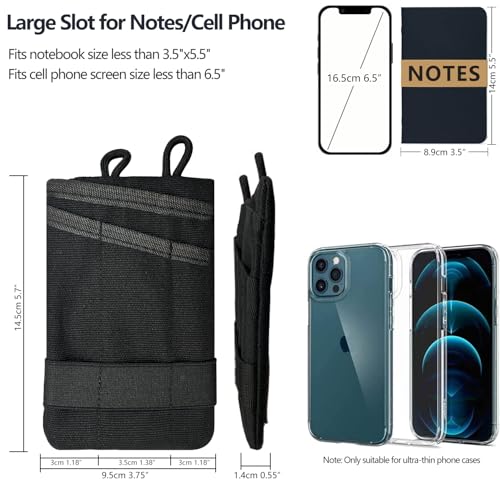HXOUSE Small Small EDC Pocket Pouch - EDC Organizer Pouch with 4 Pockets for Men, Mini Pocket Tool Pouch for Knife/Flashlight/Tactical Pen - Men's Mini Tool Pouch for Daily Carry