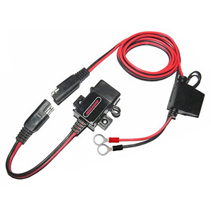 MOTOPOWER MP0609A 3.1Amp Motorcycle USB Port Kit SAE to USB Adapter On Motorcycle - color: Red, Black