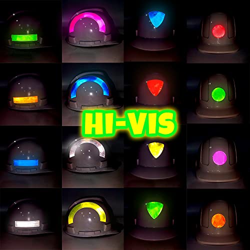 Customizable Reflective Helmet Strips Tape for Hardhats - Safety Waterproof High Visibility Stickers - 12pc - color: Blue Rectangle