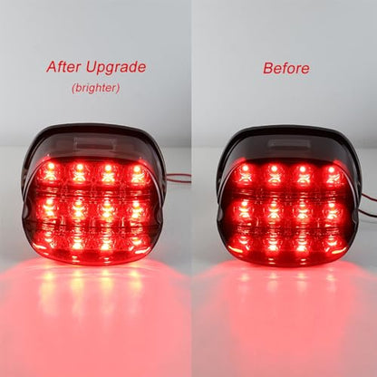 Black Strobing LED Tail Light Upgrade HD Tail Lights Assemblies for Harley Dyna Road King Electra Glide Street Bob Touring, harley davidson parts, led lights for motorcycles（Black） - color: Black