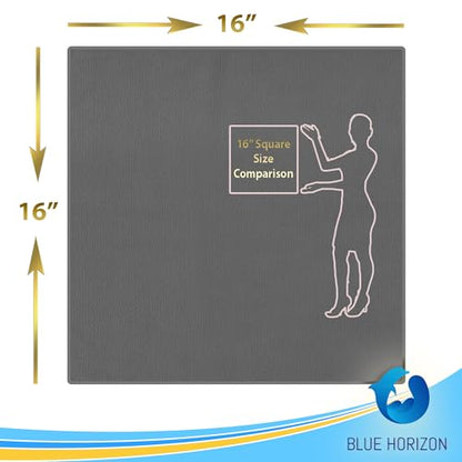 Blue Horizon Microfiber Cleaning Towels High Plush All Purpose Cleaning Rags 12-Pack 16x16 for Professional Polishing Waxing Removal as Car Auto Detailing Washcloths