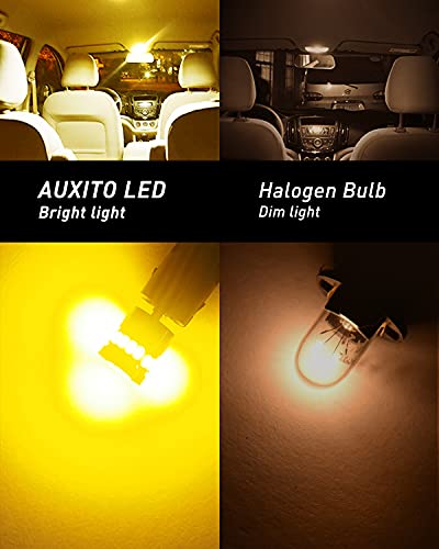 AUXITO 194 LED Bulb Amber Yellow 168 2825 W5W T10 Wedge 24-SMD 3014 Chipsets Replacement Bulbs for Car Dome Map License Plate Courtesy Step Lights (Pack of 2) - color: Amber Yellow, size: 194/168