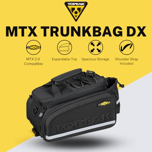 Topeak MTX TrunkBag - Rear Bicycle Bag - Spacious Storage and Easy Mounting - style: No Panniers, Expandable Top