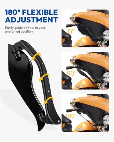 Side Wings Windshield, Fairing Air Deflectors, Adjustable Wind Deflectors Compatible for Harley Electra Glide Street Glide Trike 2008-2013